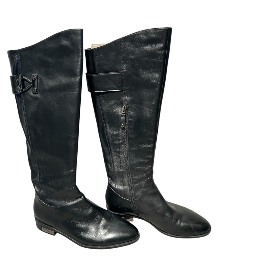 Black Leather Knee-High Boots size 38